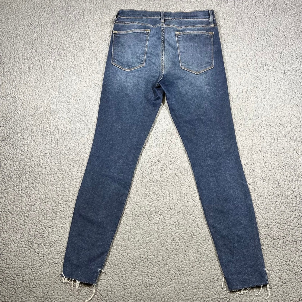 FRAME Denim Le High Skinny Jeans Blanch Blue Raw Fray Step Hem Size 29 LHSKRS517 - Picture 4 of 11